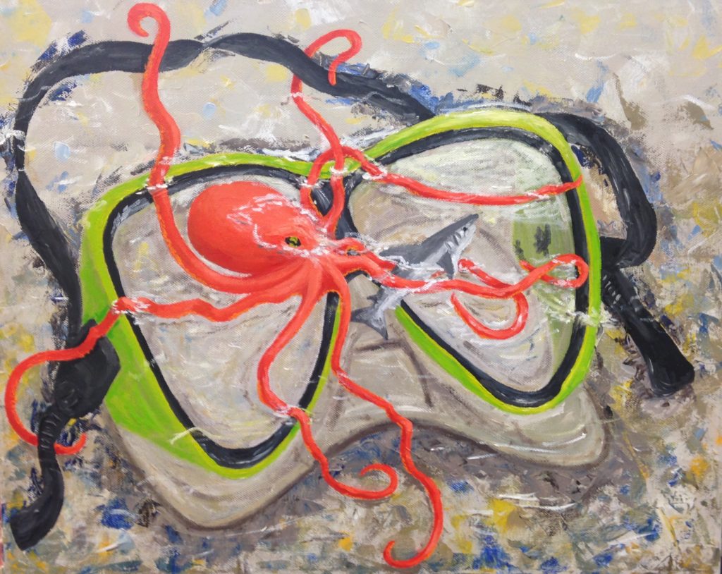 Oil painting of octopus
