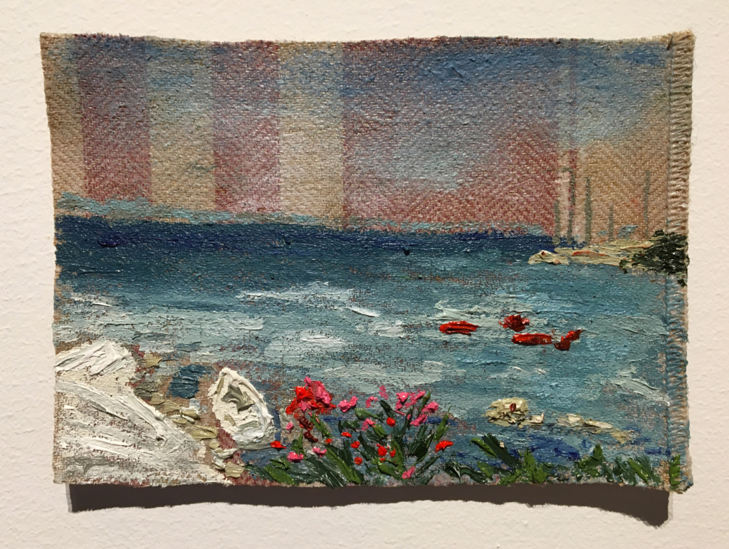 painting of Croatian landscape on fabric