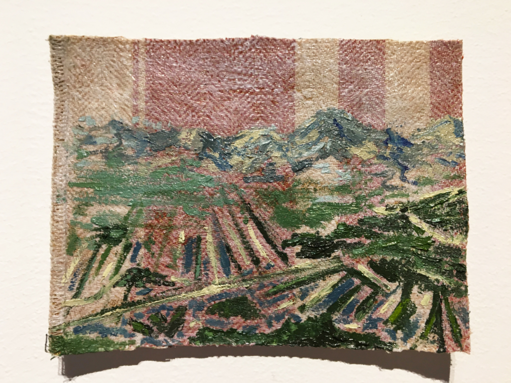 Painting of Croatian landscape on fabric