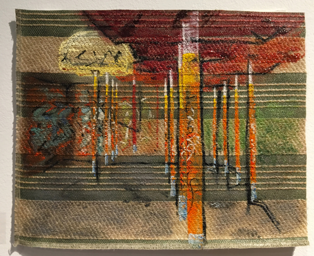 Painting of Norwegian graffiti park on fabric