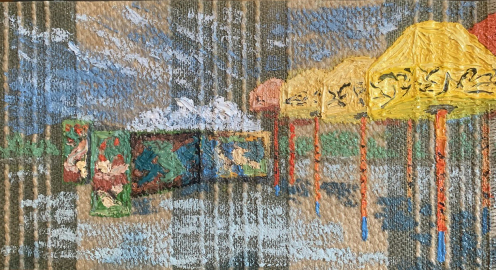 Oil painting on fabric