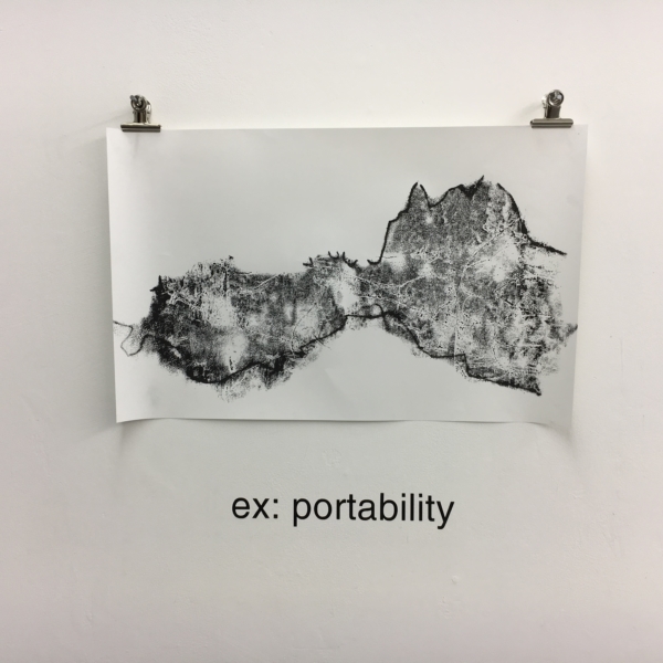 Monotype Print, Ink on folded paper