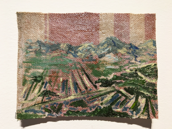 Painting of Croatian landscape on fabric